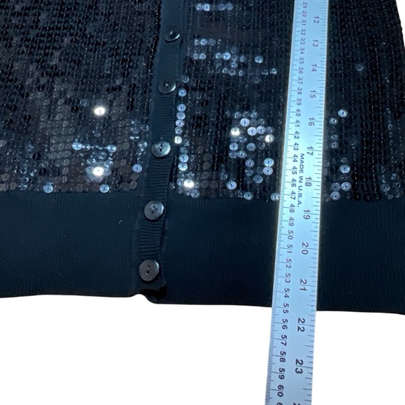 INC INTERNATIONAL CONCEPTS Black Sequined Cardi Small - Picture 6 of 8